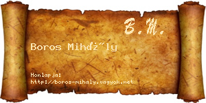 Boros Mihály névjegykártya