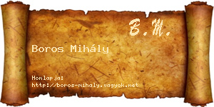 Boros Mihály névjegykártya
