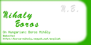 mihaly boros business card